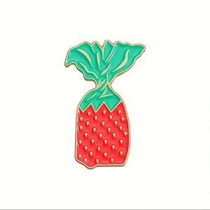 Retro Nostalgic Classic Strawberry Wrapper enamel SnapBack fitted hat lapel Pin